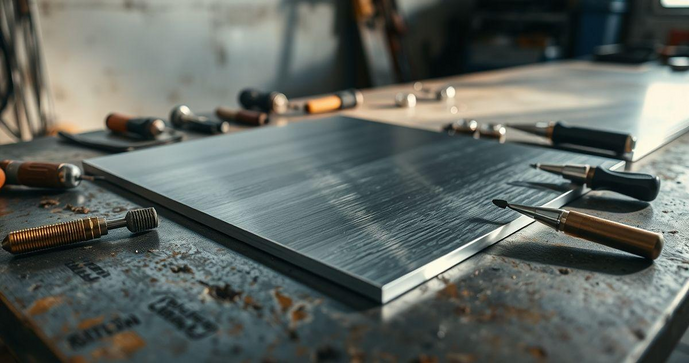 Corte de chapa de alumínio com precisão